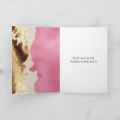 ウエスタンピンククリーム金ゴールド女性のカーボーイ牛革 カード (内部)