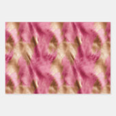 ウエスタンピンククリーム金ゴールド女性のカーボーイ牛革 ラッピングペーパーシート (正面3)