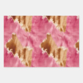 ウエスタンピンククリーム金ゴールド女性のカーボーイ牛革 ラッピングペーパーシート (正面2)