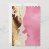 ウエスタンピンククリーム金ゴールド女性のカーボーイ牛革 招待状 (裏面)