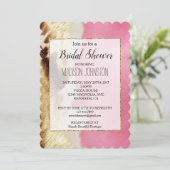 ウエスタンピンククリーム金ゴールド女性のカーボーイ牛革 招待状 (スタンド正面)