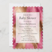 ウエスタンピンクグラム金ゴールド女性のカーボーイコウィド 招待状 (正面)