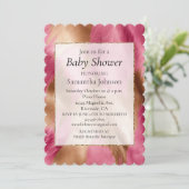 ウエスタンピンクグラム金ゴールド女性のカーボーイコウィド 招待状 (スタンド正面)