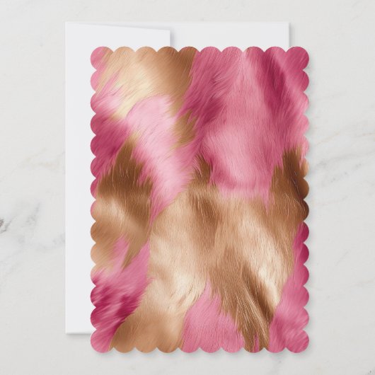 ウエスタンピンクグラム金ゴールド女性のカーボーイコウィド 招待状 (裏面)