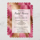 ウエスタンピンクグラム金ゴールド女性のカーボーイコウィド 招待状 (正面/裏面)