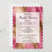 ウエスタンピンクグラム金ゴールド女性のカーボーイコウィド 招待状 (正面)