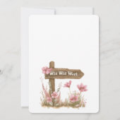 ウエスタンピンクフローラワイルドウエストホース誕生日 招待状 (裏面)