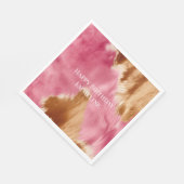 ウエスタンピンクブラウンクリーム女性のカーボーイ牛革 スタンダードランチョンナプキン (角)