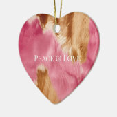 ウエスタンピンクブラウンクリーム女性のカーボーイ牛革 セラミックオーナメント (左)