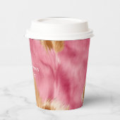 ウエスタンピンクブラウンクリーム女性のカーボーイ牛革 紙コップ (左)