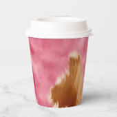 ウエスタンピンクブラウンクリーム女性のカーボーイ牛革 紙コップ (裏面)