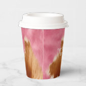 ウエスタンピンクブラウンクリーム女性のカーボーイ牛革 紙コップ (右)