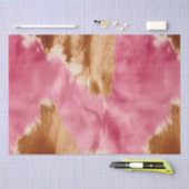 ウエスタンピンクブラウンクリーム女性のカーボーイ牛革 薄葉紙 (クラフト)