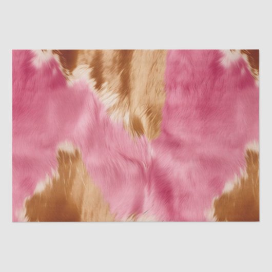 ウエスタンピンクブラウンクリーム女性のカーボーイ牛革 薄葉紙 (正面)