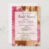 ウエスタンピンクブラウン金ゴールド女性のカーボーイ牛革 招待状 (正面)