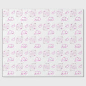 ウエスタンピンクランチャー女性のカーボーイハットブーツ ラッピングペーパー (フラット)