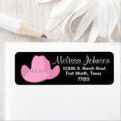 ウエスタンピンク女性のカーボーイハット ラベル (インサイチュ)