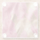 ウエスタンピンク金ゴールドブラウン女性のカーボーイ牛革 ガラスコースター (裏面)