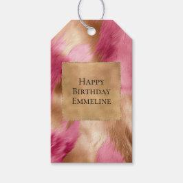 ウエスタンピンク金ゴールド女性のカーボーイ牛革 ギフトタグ