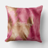 ウエスタンピンク金ゴールド女性のカーボーイ牛革 クッション (正面)