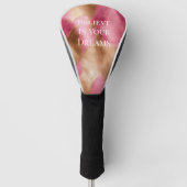 ウエスタンピンク金ゴールド女性のカーボーイ牛革 ゴルフヘッドカバー (正面)