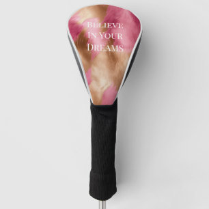 ウエスタンピンク金ゴールド女性のカーボーイ牛革 ゴルフヘッドカバー