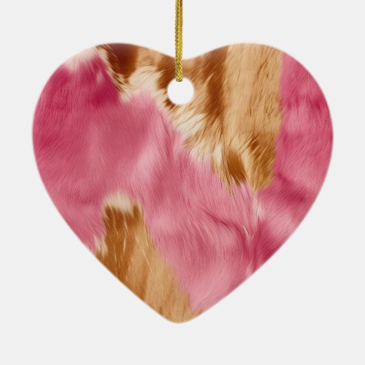 ウエスタンピンク金ゴールド女性のカーボーイ牛革 セラミックオーナメント (裏面)