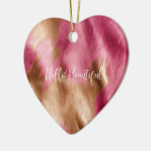 ウエスタンピンク金ゴールド女性のカーボーイ牛革 セラミックオーナメント (左)