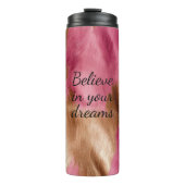 ウエスタンピンク金ゴールド女性のカーボーイ牛革 タンブラー (正面)