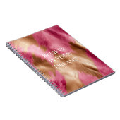 ウエスタンピンク金ゴールド女性のカーボーイ牛革 ノートブック (右側)