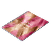 ウエスタンピンク金ゴールド女性のカーボーイ牛革 ノートブック (左側)