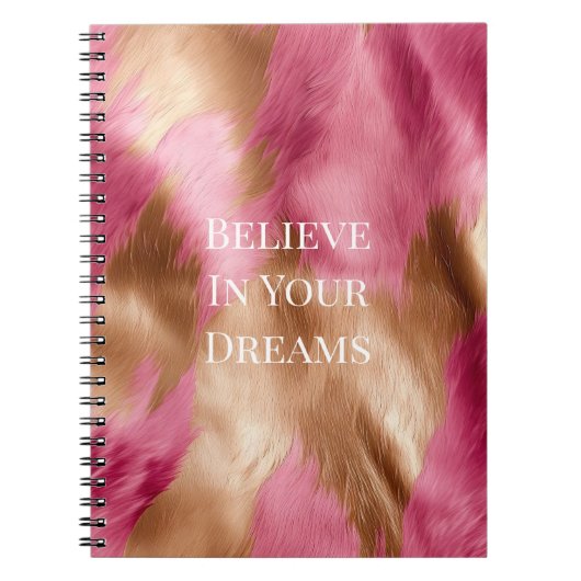 ウエスタンピンク金ゴールド女性のカーボーイ牛革 ノートブック (正面)