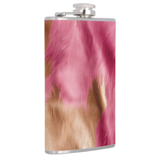 ウエスタンピンク金ゴールド女性のカーボーイ牛革 フラスク (右)