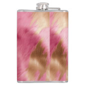 ウエスタンピンク金ゴールド女性のカーボーイ牛革 フラスク (裏面)