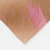 ウエスタンピンク金ゴールド女性のカーボーイ牛革 フリースブランケット (角)