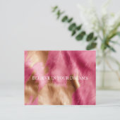 ウエスタンピンク金ゴールド女性のカーボーイ牛革 ポストカード (スタンド正面)