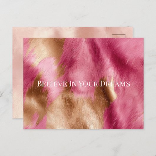 ウエスタンピンク金ゴールド女性のカーボーイ牛革 ポストカード (正面/裏面)