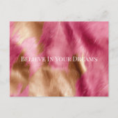 ウエスタンピンク金ゴールド女性のカーボーイ牛革 ポストカード (正面)