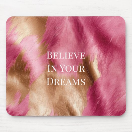 ウエスタンピンク金ゴールド女性のカーボーイ牛革 マウスパッド (正面)