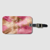 ウエスタンピンク金ゴールド女性のカーボーイ牛革 ラゲッジタグ (正面横)