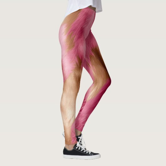 ウエスタンピンク金ゴールド女性のカーボーイ牛革 レギンス (右)