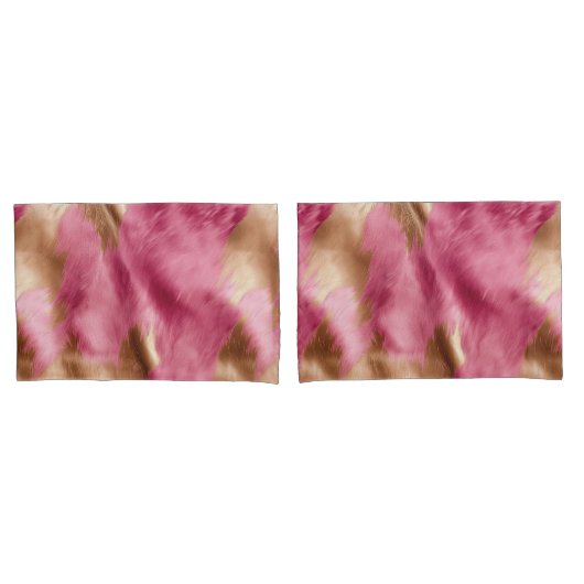 ウエスタンピンク金ゴールド女性のカーボーイ牛革 枕カバー (フロントセット)