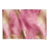 ウエスタンピンク金ゴールド女性のカーボーイ牛革 枕カバー (正面左)