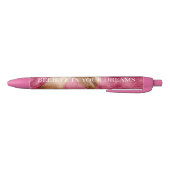 ウエスタンピンク金ゴールド女性のカーボーイ牛革 黒ボールペン (ボトム)