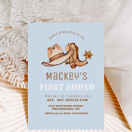 ウエスタンファーストリートカウボーイ誕生日 招待状