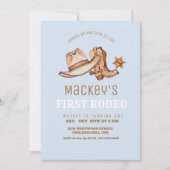 ウエスタンファーストリートカウボーイ誕生日 招待状 (正面)