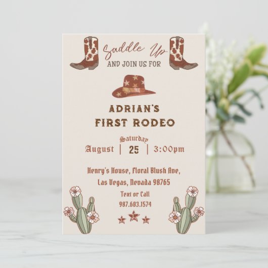 ウエスタンファーストロデオ誕生日 招待状 (スタンド正面)