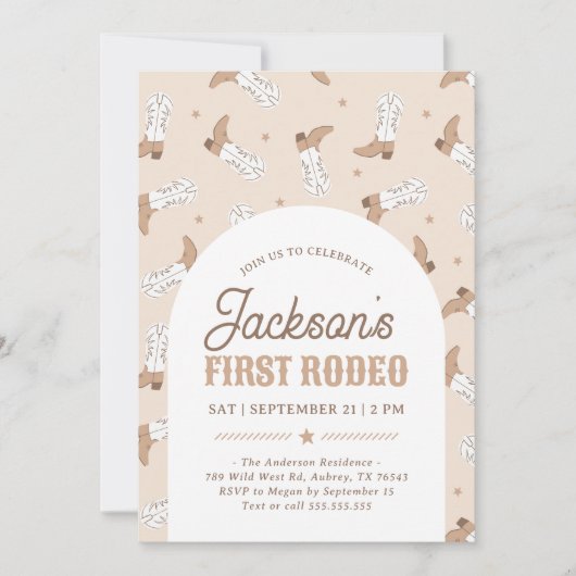 ウエスタンファーストロデオ誕生日 招待状 (正面)