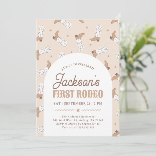 ウエスタンファーストロデオ誕生日 招待状 (スタンド正面)