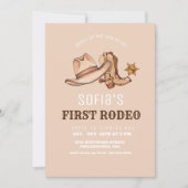 ウエスタンファースト女性のカーボーイ誕生日カウボーイ 招待状 (正面)